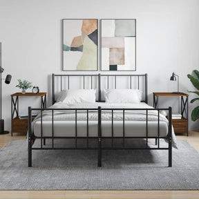 Vidaxl nachtkastjes 2 st 50x41x65 cm bewerkt hout bruin eikenkleur