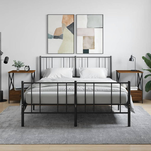 Vidaxl nachtkastjes 2 st 50x41x65 cm bewerkt hout bruin eikenkleur