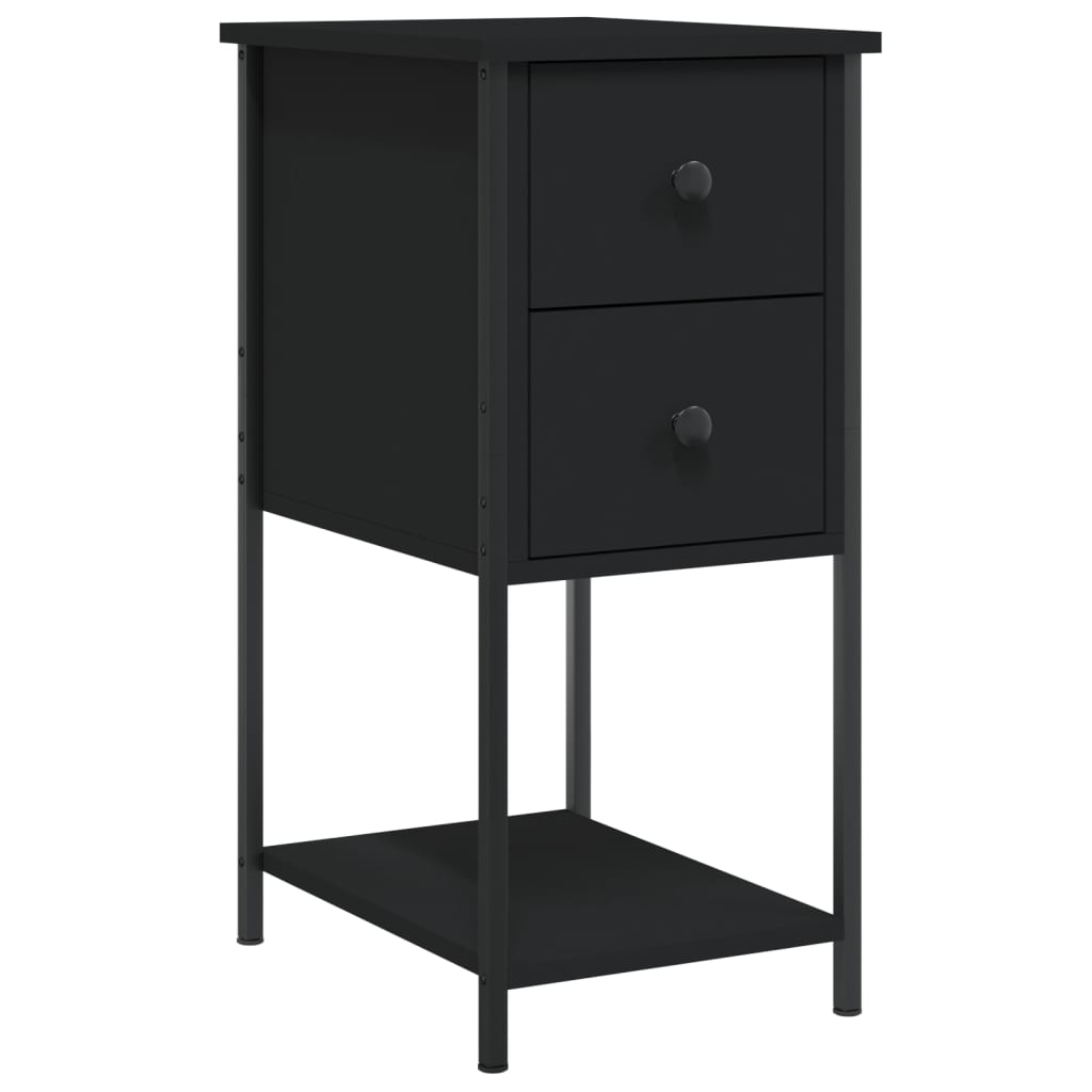 Vidaxl nachtkastjes 2 st 32x42x70 cm bewerkt hout zwart