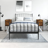 Vidaxl nachtkastjes 2 st 32x42x70 cm bewerkt hout gerookt eikenkleurig