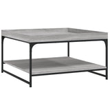 Vidaxl salontafel 80x80x45 cm bewerkt hout en ijzer grijs sonoma eiken
