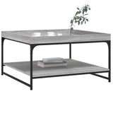 Vidaxl salontafel 80x80x45 cm bewerkt hout en ijzer grijs sonoma eiken