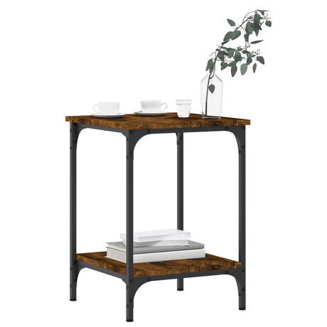 Vidaxl salontafel 40x40x55 cm bewerkt hout gerookt eikenkleurig