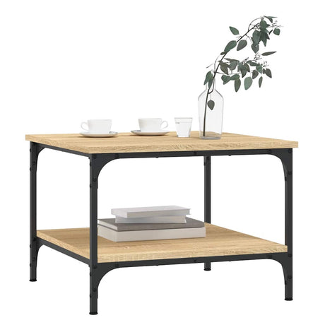 Vidaxl salontafel 55x55x40 cm bewerkt hout sonoma eikenkleurig
