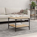 Vidaxl salontafel 55x55x40 cm bewerkt hout sonoma eikenkleurig