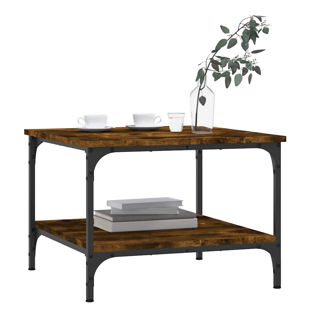 Vidaxl salontafel 55x55x40 cm bewerkt hout gerookt eikenkleurig
