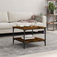 Vidaxl salontafel 55x55x40 cm bewerkt hout gerookt eikenkleurig