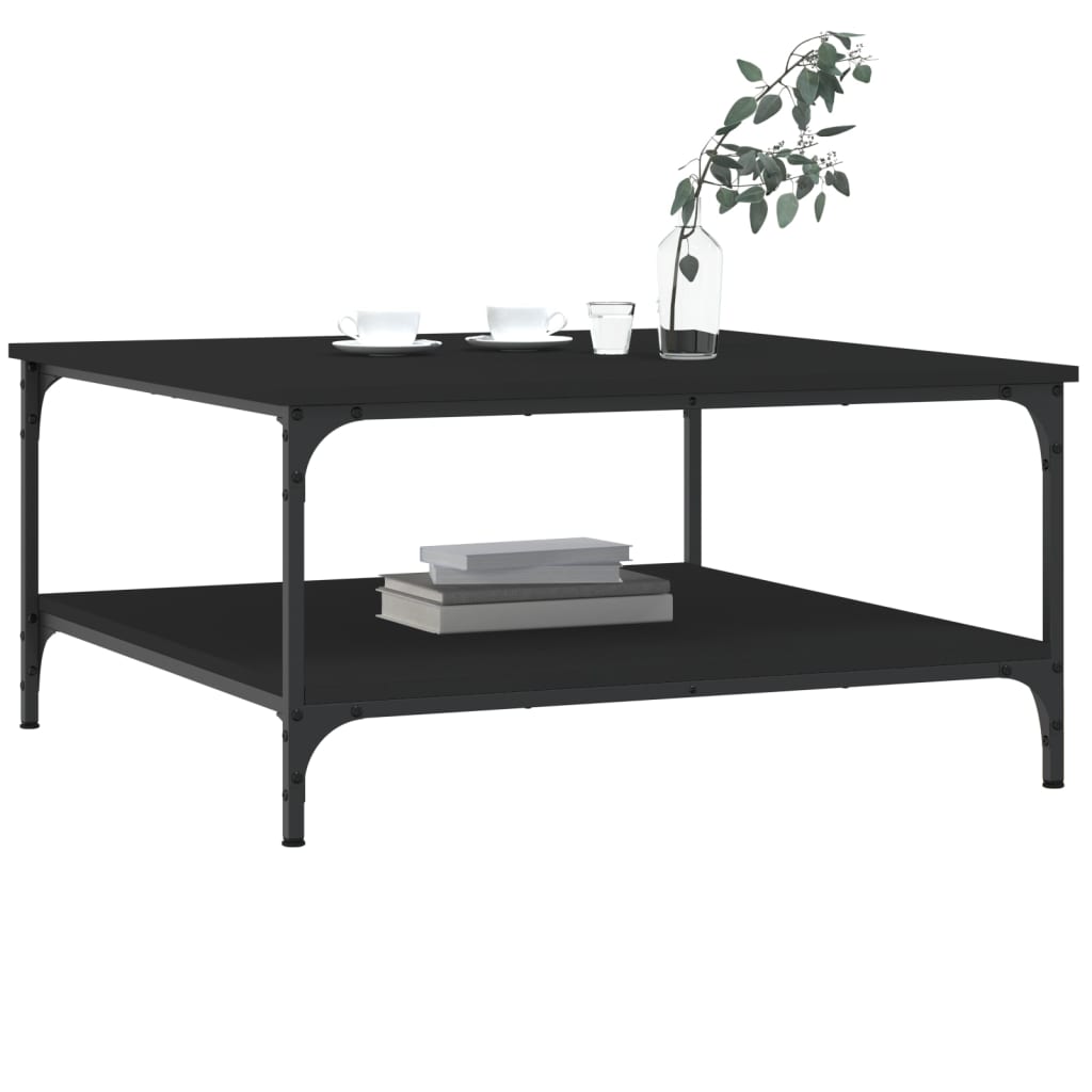 Vidaxl salontafel 80x80x40 cm bewerkt hout zwart