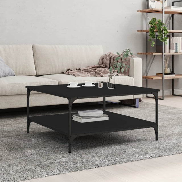 Vidaxl salontafel 80x80x40 cm bewerkt hout zwart