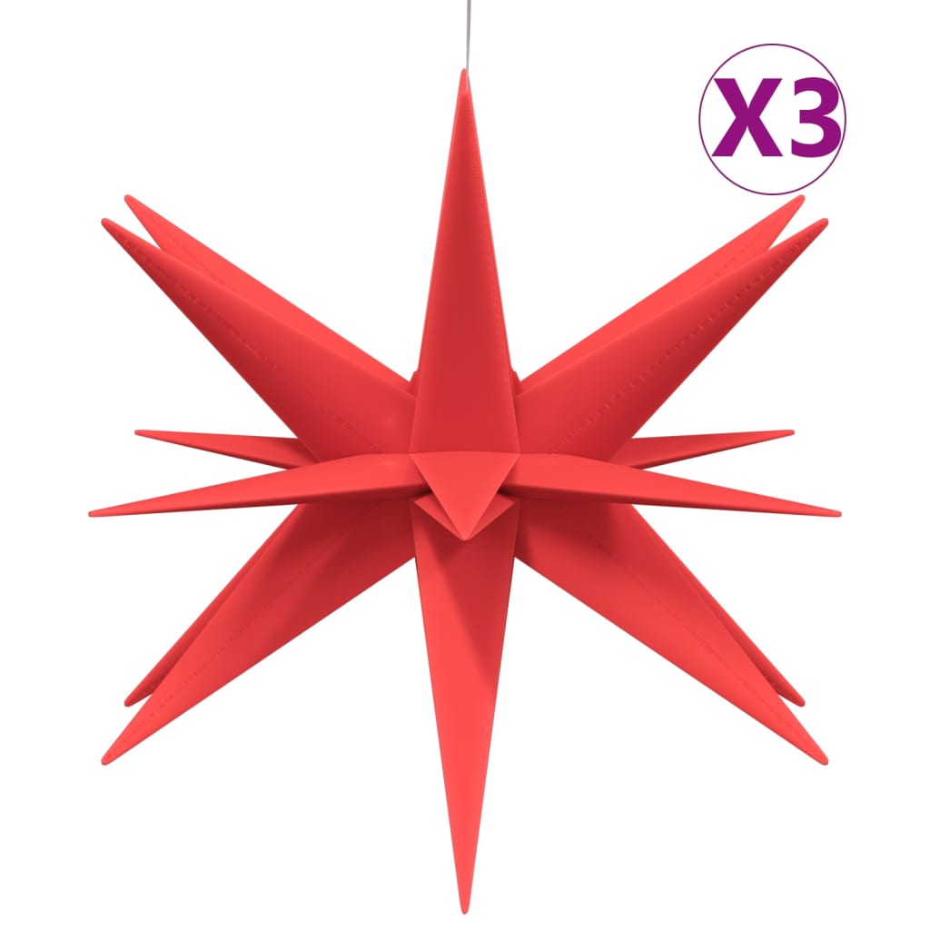 Vidaxl kerstlampen met led's 3 st inklapbaar 57 cm rood