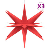 Vidaxl kerstlampen met led's 3 st inklapbaar 57 cm rood