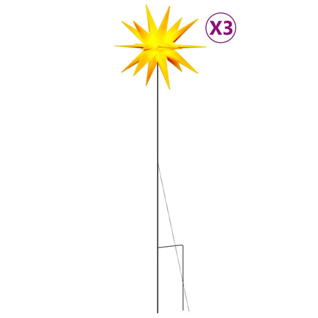 Vidaxx Weihnachtsbeleuchtung mit Erdspieß und LEDs 3 Stück 57 cm gelb