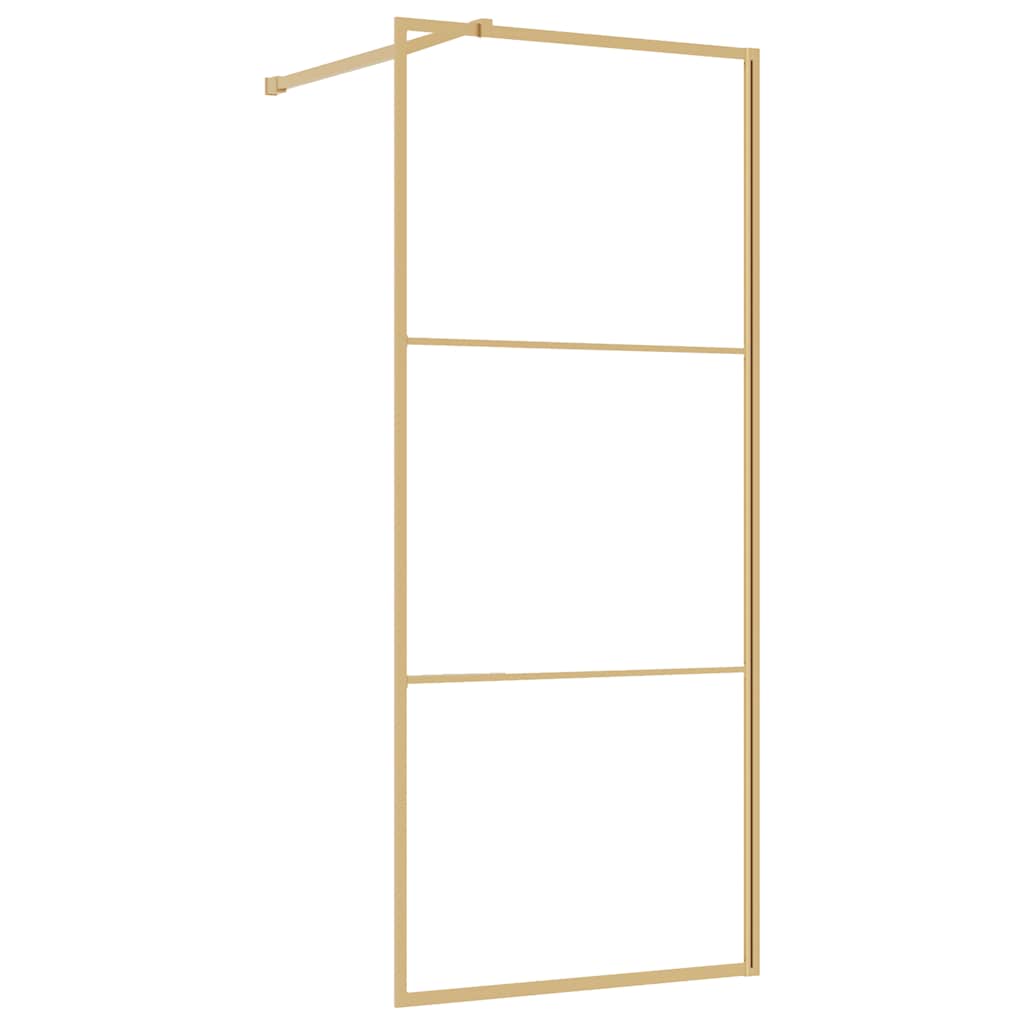 Vidaxx begehbare Duschwand transparent 80x195 cm ESG-Glas goldfarben