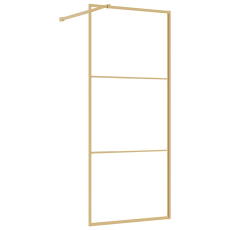 Vidaxx begehbare Duschwand transparent 80x195 cm ESG-Glas goldfarben