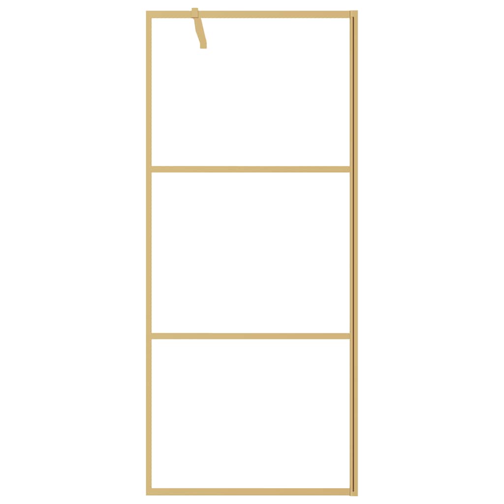 Vidaxx begehbare Duschwand transparent 80x195 cm ESG-Glas goldfarben