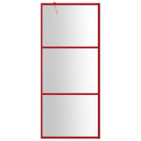 Vidaxx begehbare Duschabtrennung transparent 90x195 cm ESG-Glas rot