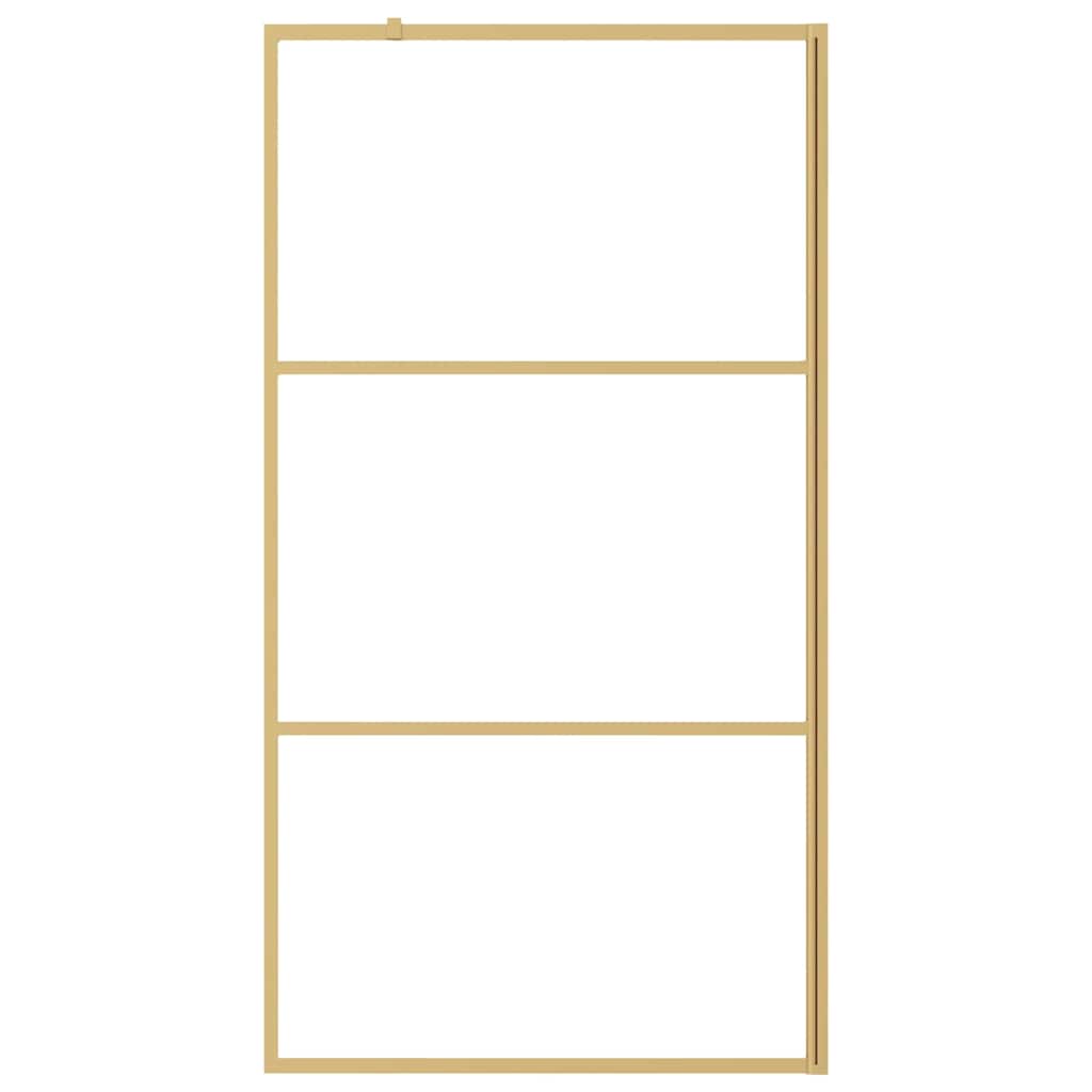 Vidaxx begehbare Duschwand transparent 100x195 cm ESG-Glas goldfarben