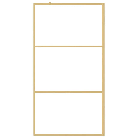 Vidaxx begehbare Duschwand transparent 100x195 cm ESG-Glas goldfarben