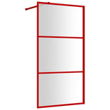 VidaXL Walk-in Duschabtrennung transparent 115x195 cm ESG-Glas rot