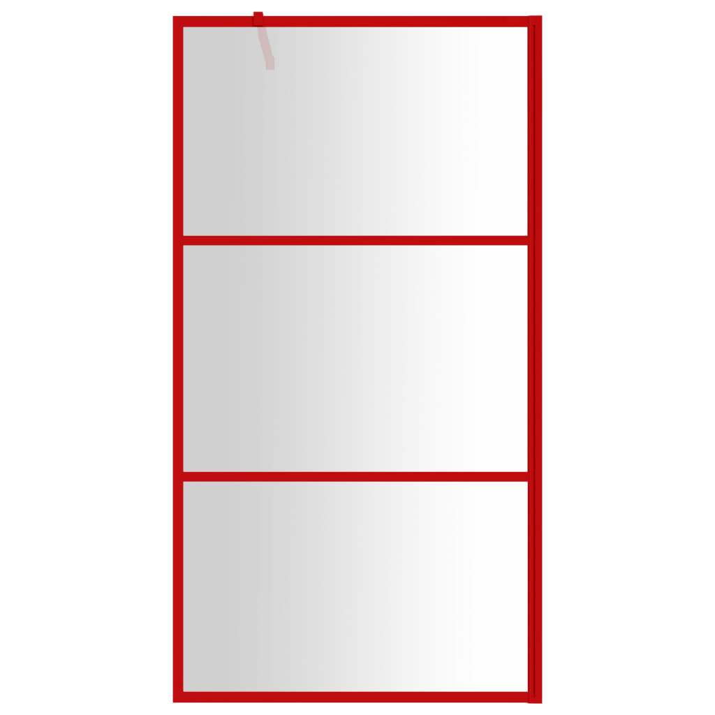 VidaXL Walk-in Duschabtrennung transparent 115x195 cm ESG-Glas rot