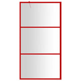 VidaXL Walk-in Duschabtrennung transparent 115x195 cm ESG-Glas rot