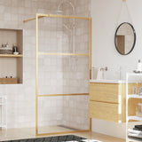 VidaXL Walk-in Duschabtrennung transparent 115x195 cm ESG-Glas goldfarben