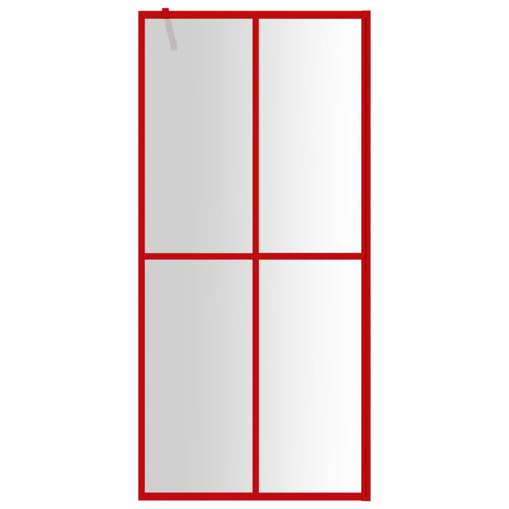 Vidaxx begehbare Duschabtrennung transparent 80x195 cm ESG-Glas rot