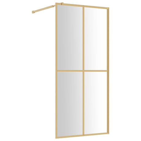 Vidaxx begehbare Duschwand transparent 80x195 cm ESG-Glas goldfarben