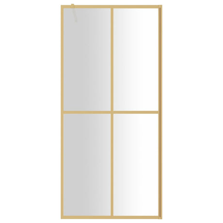 Vidaxx begehbare Duschwand transparent 90x195 cm ESG-Glas goldfarben