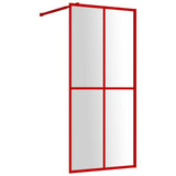 Vidaxx begehbare Duschabtrennung transparent 100x195 cm ESG-Glas rot