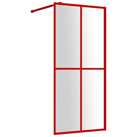 Vidaxx begehbare Duschabtrennung transparent 100x195 cm ESG-Glas rot