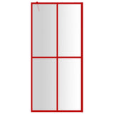 Vidaxx begehbare Duschabtrennung transparent 100x195 cm ESG-Glas rot