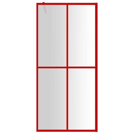 Vidaxx begehbare Duschabtrennung transparent 100x195 cm ESG-Glas rot
