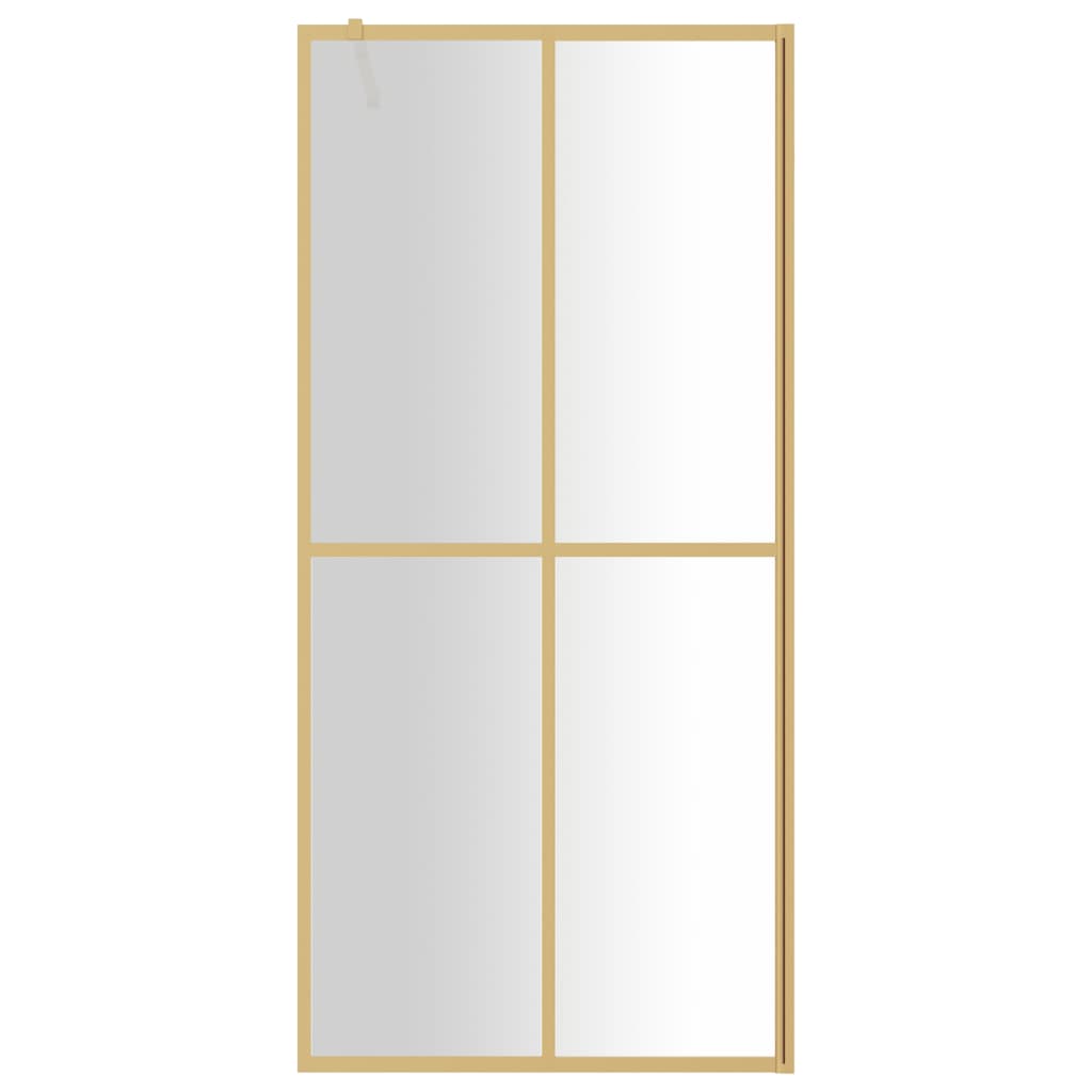 Vidaxx begehbare Duschwand transparent 100x195 cm ESG-Glas goldfarben
