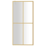 Vidaxx begehbare Duschwand transparent 100x195 cm ESG-Glas goldfarben
