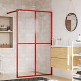 VidaXL Walk-in Duschabtrennung transparent 118x195 cm ESG-Glas rot