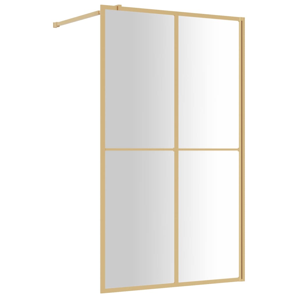 VidaXL Walk-in Duschabtrennung transparent 118x195 cm ESG-Glas goldfarben