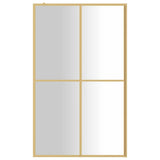 VidaXL Walk-in Duschabtrennung transparent 118x195 cm ESG-Glas goldfarben