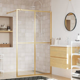 VidaXL Walk-in Duschabtrennung transparent 118x195 cm ESG-Glas goldfarben