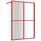 VidaXL Walk-in Duschabtrennung transparent 140x195 cm ESG-Glas rot