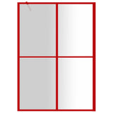 VidaXL Walk-in Duschabtrennung transparent 140x195 cm ESG-Glas rot
