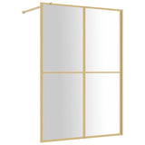 VidaXL Walk-in Duschabtrennung transparent 140x195 cm ESG-Glas goldfarben