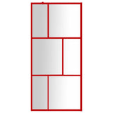 Vidaxx begehbare Duschabtrennung transparent 80x195 cm ESG-Glas rot