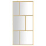 Vidaxx begehbare Duschwand transparent 80x195 cm ESG-Glas goldfarben