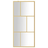 Vidaxx begehbare Duschwand transparent 90x195 cm ESG-Glas goldfarben