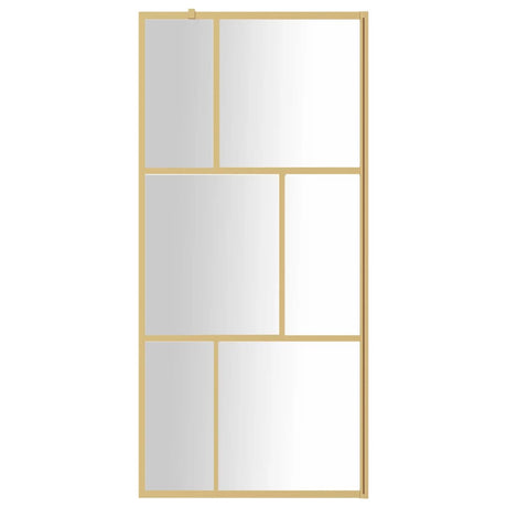 Vidaxx begehbare Duschwand transparent 90x195 cm ESG-Glas goldfarben