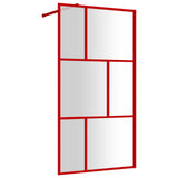 Vidaxx begehbare Duschabtrennung transparent 100x195 cm ESG-Glas rot