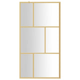 Vidaxx begehbare Duschwand transparent 100x195 cm ESG-Glas goldfarben