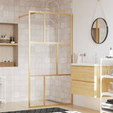 Vidaxx begehbare Duschwand transparent 100x195 cm ESG-Glas goldfarben