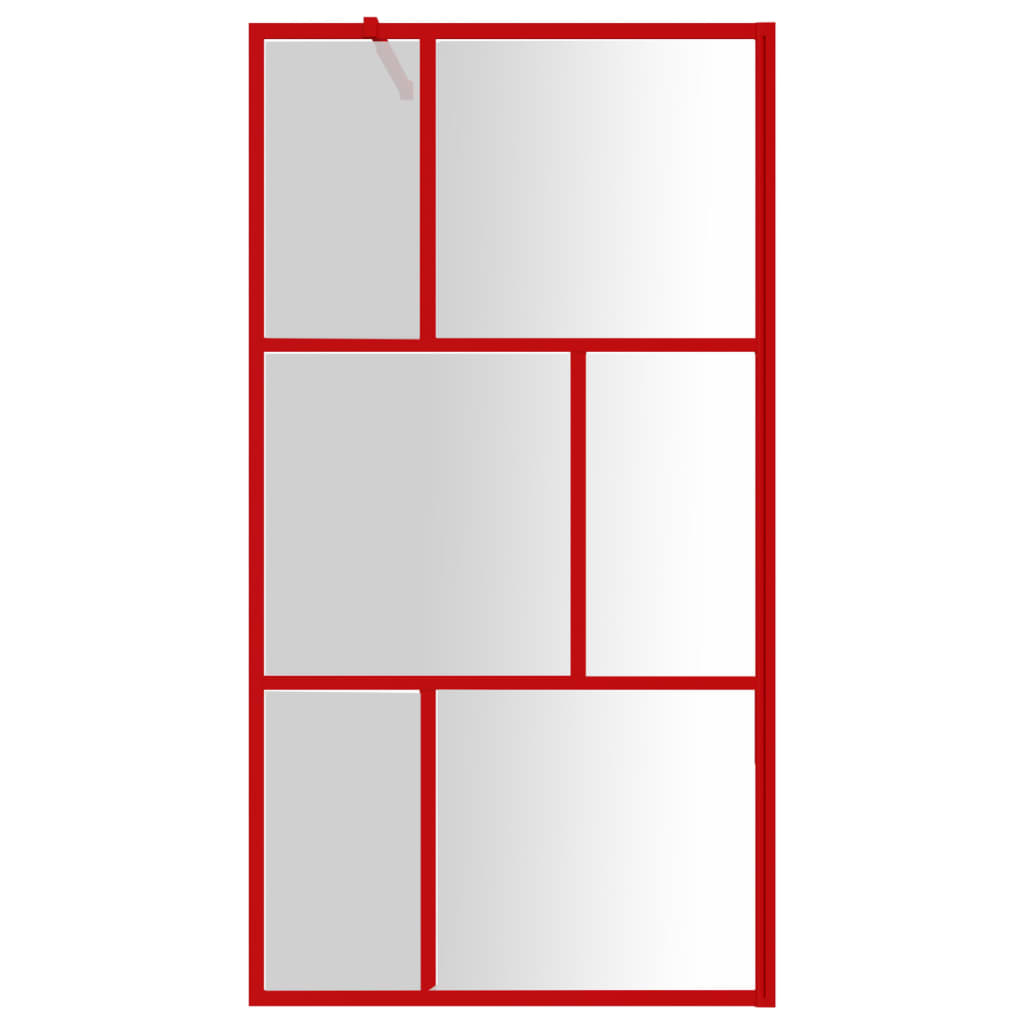 VidaXL Walk-in Duschabtrennung transparent 115x195 cm ESG-Glas rot